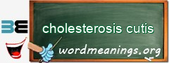 WordMeaning blackboard for cholesterosis cutis
